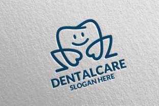 Dental Logo, Dentist Stomatology Happy Tooth with Heart Legs Design