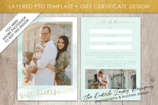 Photography Gift Certificate Template - Photo Gift Card - Watercolor Style - Layered .PSD Files - Design 34
